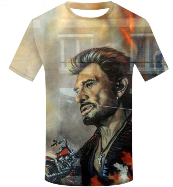 fashion johnny hallyday rock star t- shirt 3d print men/womens funny summer round collar short sleeve casual k788, White;black
fashion johnny hallyday rock star t- shirt 3d print men/womens funny summer round collar short sleeve casual k788, White;black