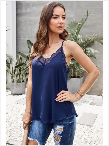 summer women lace panelled camis fashion designer ladies solid vest casual slim female apparel, White
summer women lace panelled camis fashion designer ladies solid vest casual slim female apparel, White