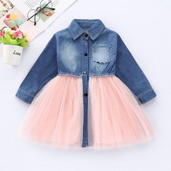 long sleeve girl dress autumn fashion kids dress for girls mesh denim stitching clothes summer princess children, Red;yellow
long sleeve girl dress autumn fashion kids dress for girls mesh denim stitching clothes summer princess children, Red;yellow