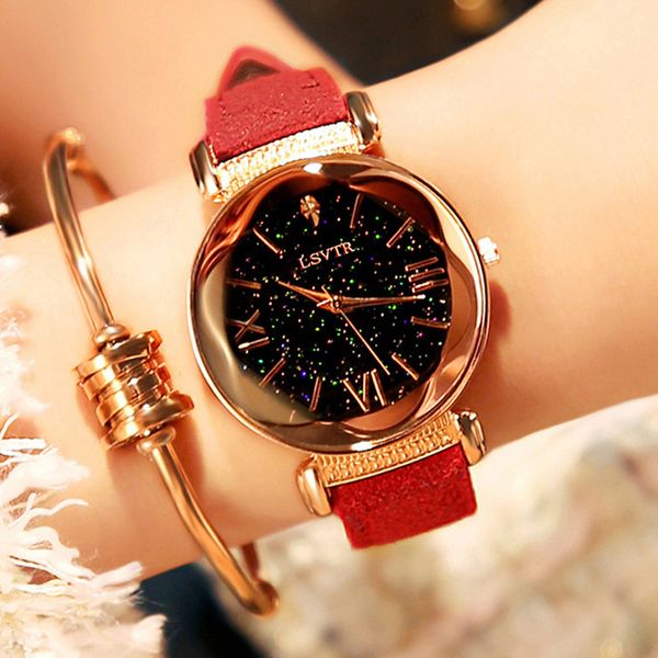 women's watches fashion ladies watch flower glass starry sky rose gold dial leather wrist watches pulseira feminina, Slivery;brown
women's watches fashion ladies watch flower glass starry sky rose gold dial leather wrist watches pulseira feminina, Slivery;brown
