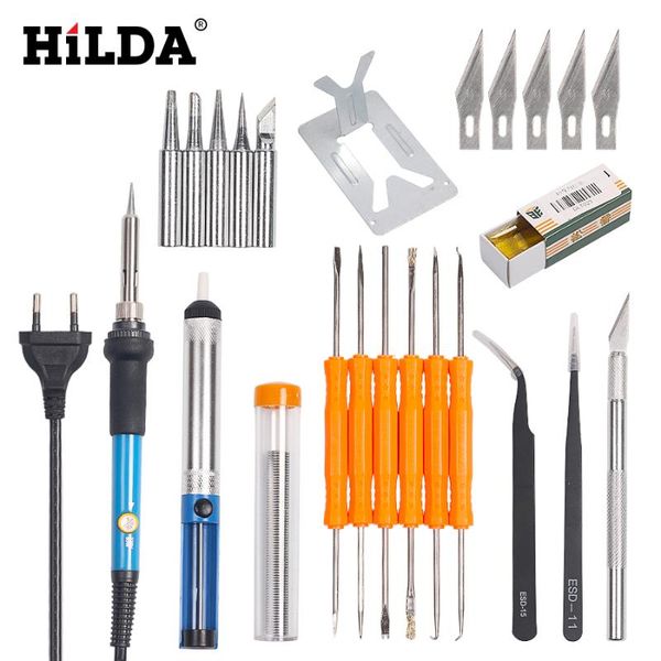 hilda 220v/110v 60w electrical soldering iron adjustable temperature soldering gun welding rework tool kit for repair
hilda 220v/110v 60w electrical soldering iron adjustable temperature soldering gun welding rework tool kit for repair