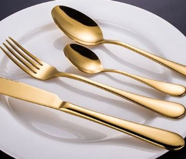 High grade gold cutlery flatware et poon fork knife tea poon tainle teel dinnerware et kitchen uten il h124
High grade gold cutlery flatware et poon fork knife tea poon tainle teel dinnerware et kitchen uten il h124