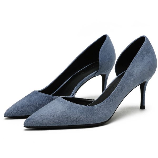 women 6cm/8cm/10cm high heels pumps pointed toe suede leather d'orsay heels shoes for woman ladies single shoes blue c0045, Black
women 6cm/8cm/10cm high heels pumps pointed toe suede leather d'orsay heels shoes for woman ladies single shoes blue c0045, Black