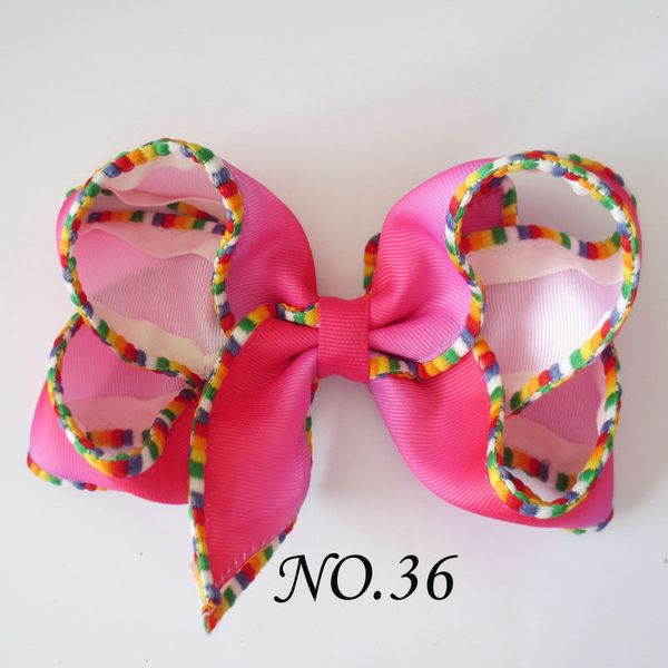 10 blessing girl 6.5" rainbow side abc hair bow clip grosgrain weaving lace, Slivery;white 
10 blessing girl 6.5" rainbow side abc hair bow clip grosgrain weaving lace, Slivery;white