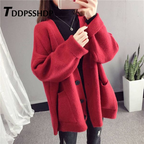 2019 spring knitted women sweater cardigan beige khaki red blue color female casual sweaters, White
2019 spring knitted women sweater cardigan beige khaki red blue color female casual sweaters, White