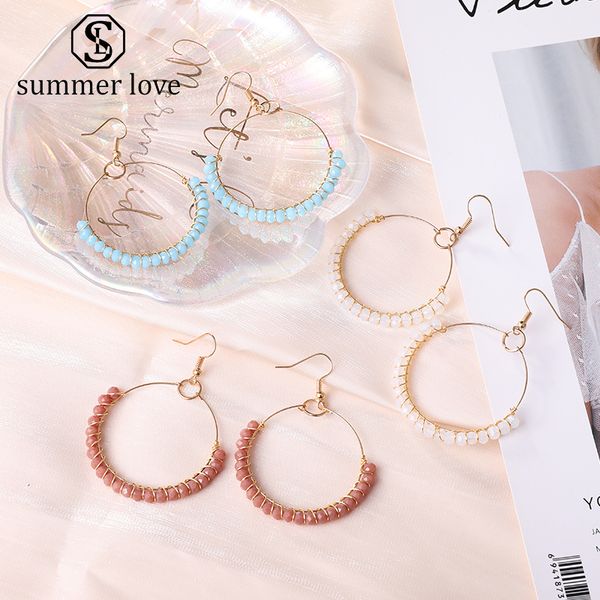 colorful geometric handmade glass beaded drop dangle earrings for women round large hoop earrings fashion jewelry party accessories gift, Silver
colorful geometric handmade glass beaded drop dangle earrings for women round large hoop earrings fashion jewelry party accessories gift, Silver