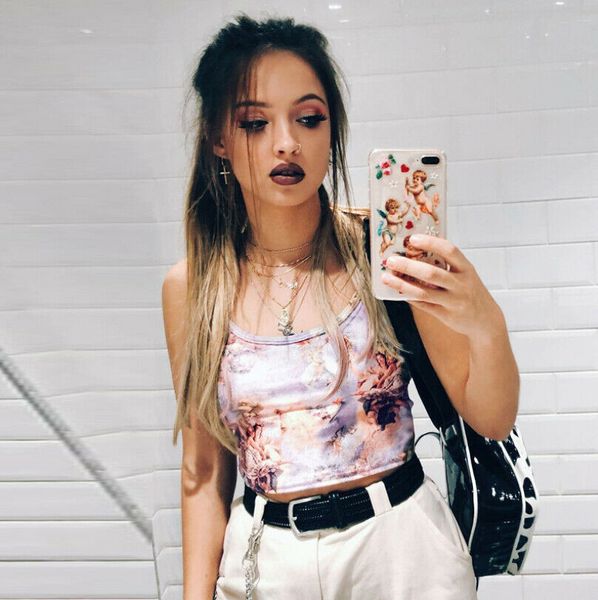 2019 fashion brand new women angel printed vest bra crop blouse backless tube spaghetti strappy bandeau stretch camis, White
2019 fashion brand new women angel printed vest bra crop blouse backless tube spaghetti strappy bandeau stretch camis, White