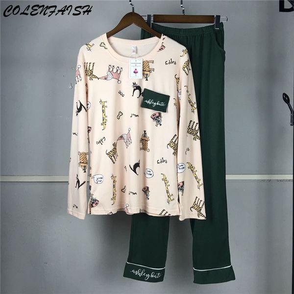 spring 100% cotton long sleeve pajamas for women cartoon women's pajamas pocket decoration home clothes for women pyjama femme, Black;red
spring 100% cotton long sleeve pajamas for women cartoon women's pajamas pocket decoration home clothes for women pyjama femme, Black;red
