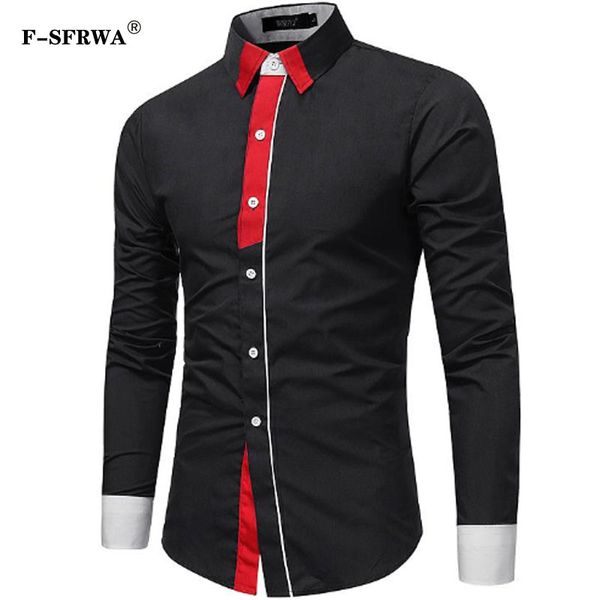 men shirt 2019 male brand long sleeve shirts casual mens color stitching single breasted slim fit dress shirts mens size xxxl, White;black
men shirt 2019 male brand long sleeve shirts casual mens color stitching single breasted slim fit dress shirts mens size xxxl, White;black