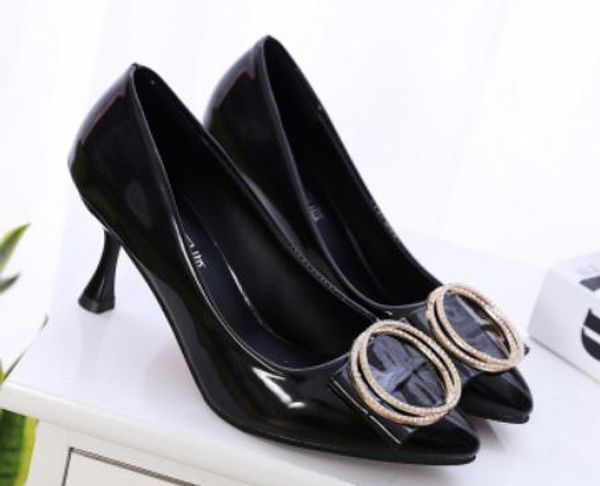 2019 women's shoes in spring and autumn with new style high heel fine heel pointed end@78987, Black
2019 women's shoes in spring and autumn with new style high heel fine heel pointed end@78987, Black