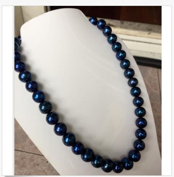 nbnb stunning round tahitian 10-11mm black blue pearl necklace 18inch 14k, Silver
nbnb stunning round tahitian 10-11mm black blue pearl necklace 18inch 14k, Silver