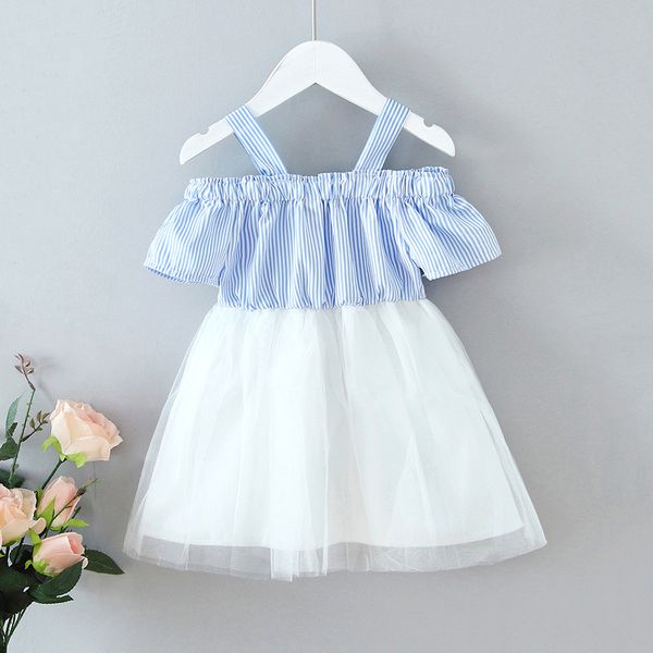 children's wear 2020 new summer children's skirt striped sling bow tie princess dress, White
children's wear 2020 new summer children's skirt striped sling bow tie princess dress, White