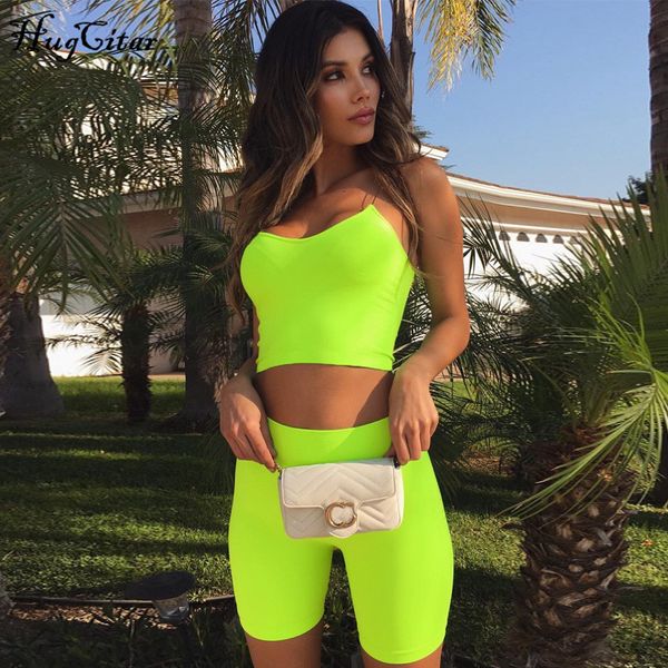 hugcitar spaghetti straps camis shorts 2 pieces neon green sets 2020 summer women new arrival casual crop solid sets, White
hugcitar spaghetti straps camis shorts 2 pieces neon green sets 2020 summer women new arrival casual crop solid sets, White
