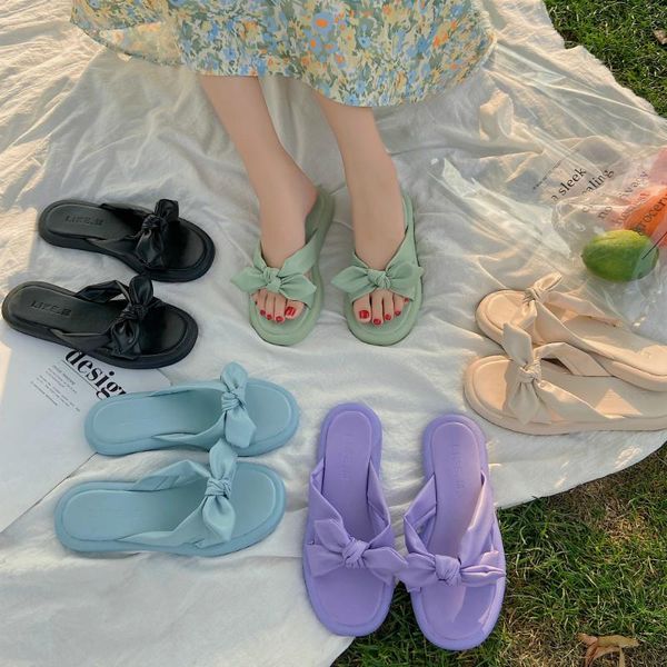 flat shoes female woman's slippers slides butterfly-knot fashion 2020 sweet rubber basic pu butterfly-knot slippers, Black 
flat shoes female woman's slippers slides butterfly-knot fashion 2020 sweet rubber basic pu butterfly-knot slippers, Black