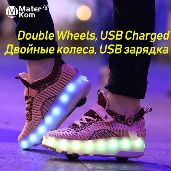 size 28-40 roller skate shoes for children glowing led sneakers on double wheels kids boys girls shoes with lights usb charged, Black;red
size 28-40 roller skate shoes for children glowing led sneakers on double wheels kids boys girls shoes with lights usb charged, Black;red