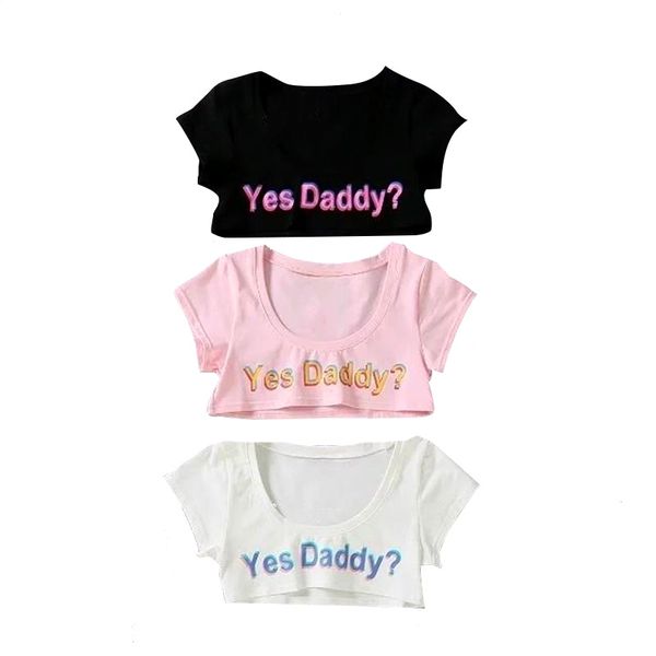 Yes Daddy Women T Shirt Letter Print Short Sleeves Elastic Fitness Short Top Sleeve Yoga Crop Running Tops
Yes Daddy Women T Shirt Letter Print Short Sleeves Elastic Fitness Short Top Sleeve Yoga Crop Running Tops