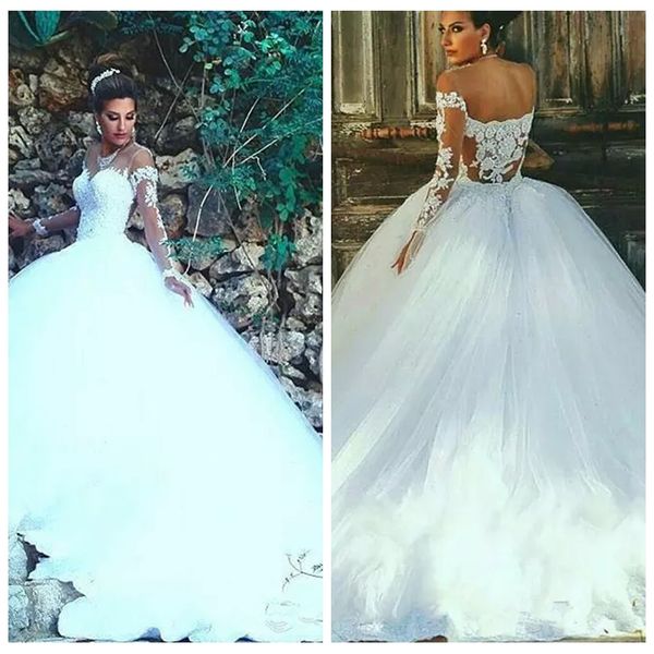 sheer long modest lace appliques a-line wedding dresses bridal gowns modest see through long vestidos de marriage formal women plus size, White
sheer long modest lace appliques a-line wedding dresses bridal gowns modest see through long vestidos de marriage formal women plus size, White