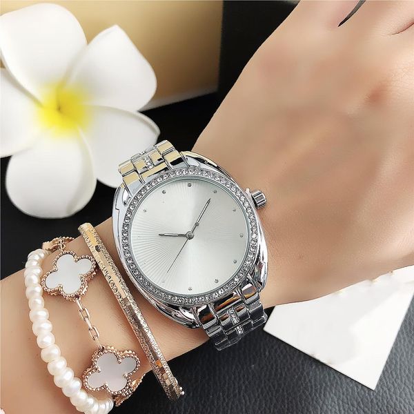 ladies quartz watch diamond steel belt m watch dz7333 folding buckle set 7096, Slivery;brown 
ladies quartz watch diamond steel belt m watch dz7333 folding buckle set 7096, Slivery;brown