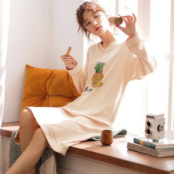 nightgown and cute long sleeve spring pure cotton v-neck full energetic knee-length midi- skirt, Black;red
nightgown and cute long sleeve spring pure cotton v-neck full energetic knee-length midi- skirt, Black;red