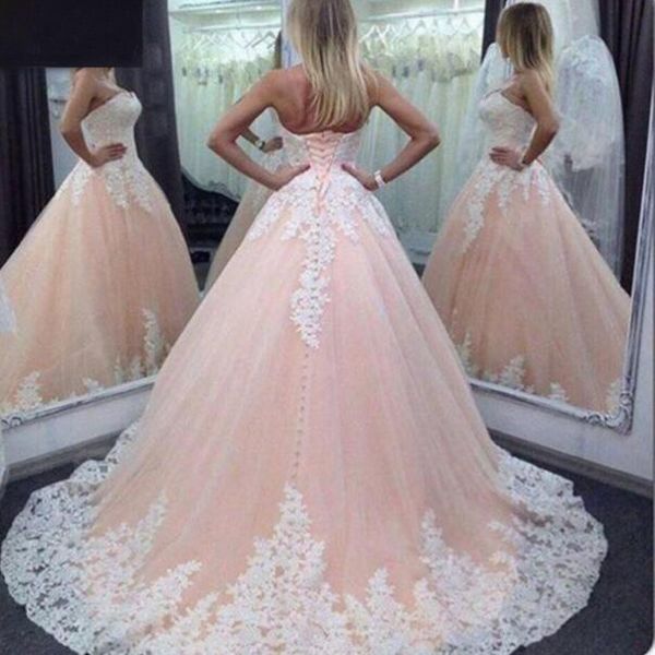 new arrival ivory lace candy blush pink tulle wedding dress sweetheart a line lace up back bridal gowns 2019, White
new arrival ivory lace candy blush pink tulle wedding dress sweetheart a line lace up back bridal gowns 2019, White