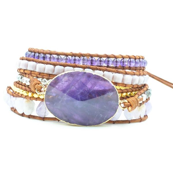 natural stones crystal quartz charm 5 strands wrap bracelets handmade boho bracelet women leather bracelet, Golden;silver
natural stones crystal quartz charm 5 strands wrap bracelets handmade boho bracelet women leather bracelet, Golden;silver