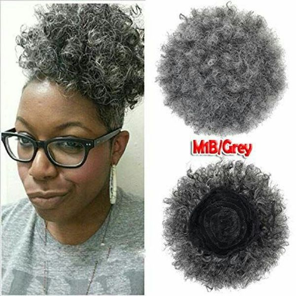 short pretty drawstring ponytail human hair silver grey ponytail gray curly afro puff ponytail clip in silver grey 10inches, Black
short pretty drawstring ponytail human hair silver grey ponytail gray curly afro puff ponytail clip in silver grey 10inches, Black