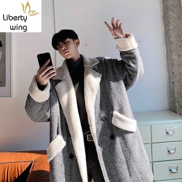 korean double breasted mens lambswool lining overcoats long sleeve winter warm loose fit male casual medium length trench coats, Tan;black
korean double breasted mens lambswool lining overcoats long sleeve winter warm loose fit male casual medium length trench coats, Tan;black