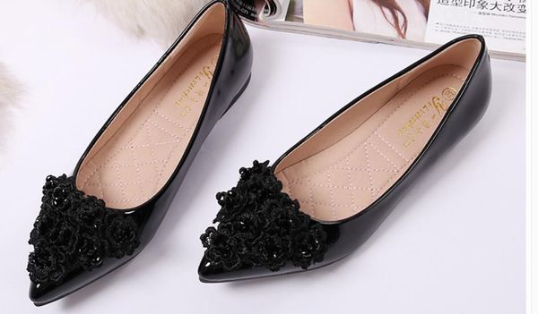send 2018 spring and autumn new style shallow mouth water drill pointed end flat bottom women's shoes@32, Black
send 2018 spring and autumn new style shallow mouth water drill pointed end flat bottom women's shoes@32, Black