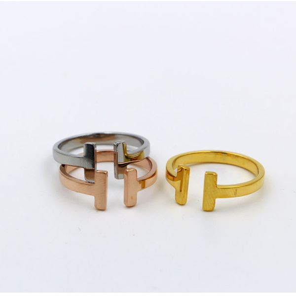 316L Stainless Steel fashion double T rings Jewelry for woman man lover rings 18K Gold-color and rose Jewelry Bijoux no have any logo
316L Stainless Steel fashion double T rings Jewelry for woman man lover rings 18K Gold-color and rose Jewelry Bijoux no have any logo