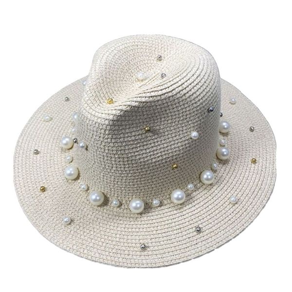 summer british pearl beading flat brimmed straw hat shading sun hat lady beach wide brim 72xf
summer british pearl beading flat brimmed straw hat shading sun hat lady beach wide brim 72xf