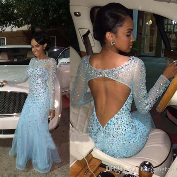 new arrival tulle jewel long sleeves mermaid evening dresses beading crystal floor length prom gown open back ing, Black;red
new arrival tulle jewel long sleeves mermaid evening dresses beading crystal floor length prom gown open back ing, Black;red