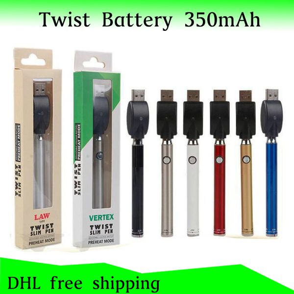 Аутентичный закон Vertex Разогреть батареи с Bottom Кнопки Twist 380mAh Тонкого Эго Twist Vape Pen Variable Voltage Испарителем для густого масла DHL
Аутентичный закон Vertex Разогреть батареи с Bottom Кнопки Twist 380mAh Тонкого Эго Twist Vape Pen Variable Voltage Испарителем для густого масла DHL