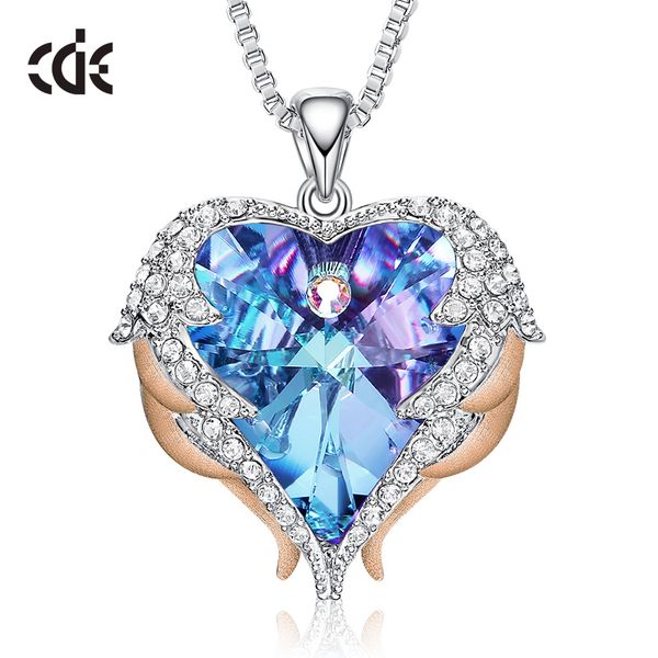 cde fashion angel wings heart shape pendant necklace with amethyst crystal for women fine jewelry valentine's day gifts, Silver
cde fashion angel wings heart shape pendant necklace with amethyst crystal for women fine jewelry valentine's day gifts, Silver