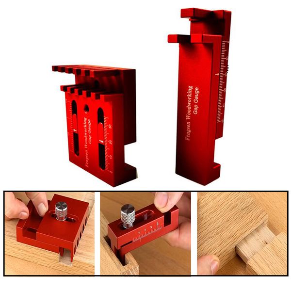 aluminum alloy depth measuring ruler w/ scale woodworking line ruler sawtooth marking gap gauge measuring tools
