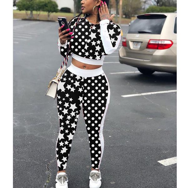 autumn tracksuit stars wave print long sleeve sweatshirts casual set women clothing 2 piece set +pants sporting suit female, White
autumn tracksuit stars wave print long sleeve sweatshirts casual set women clothing 2 piece set +pants sporting suit female, White