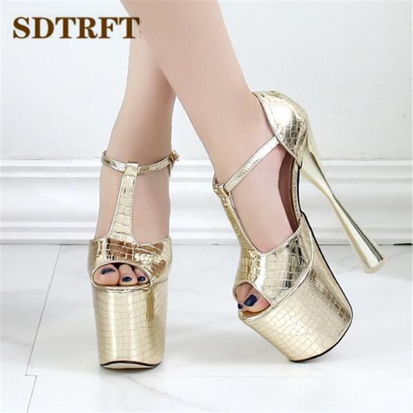 sdtrft stiletto ladies nightclubs dance sandals platform shoes woman 20cm thick heeled crossdresser t-strap gold sliver pumps, Black
sdtrft stiletto ladies nightclubs dance sandals platform shoes woman 20cm thick heeled crossdresser t-strap gold sliver pumps, Black