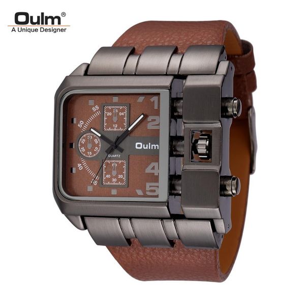 oulm brand original unique design square men wristwatch wide big dial casual leather strap quartz watch male sport watches, Slivery;brown
oulm brand original unique design square men wristwatch wide big dial casual leather strap quartz watch male sport watches, Slivery;brown