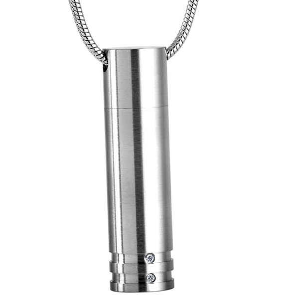 memoria keepsake urn pendant necklace inlay two zircron cylinder cremation locket jewelry hold human/pet ashes, Silver
memoria keepsake urn pendant necklace inlay two zircron cylinder cremation locket jewelry hold human/pet ashes, Silver