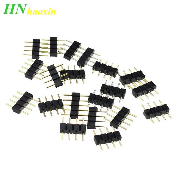 Haoxin 4pin Rgb Connector, 4 Pin Needle, Male And Female Type 4pin, Suitable To Rgb 5050 3528 Led Strip Light Led Accessories