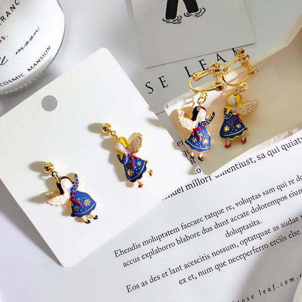 2019 korean new design fashion jewelry personality cute angel asymmetric earrings metal drops earless earrings for women gift, Silver
2019 korean new design fashion jewelry personality cute angel asymmetric earrings metal drops earless earrings for women gift, Silver