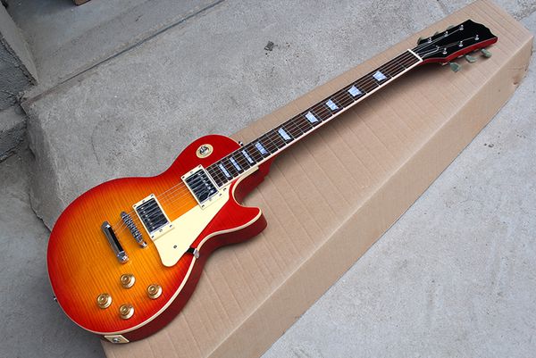 factory custom red electric guitar with white pearl fret inlay,flame maple veneer,white binding,offer customized
factory custom red electric guitar with white pearl fret inlay,flame maple veneer,white binding,offer customized