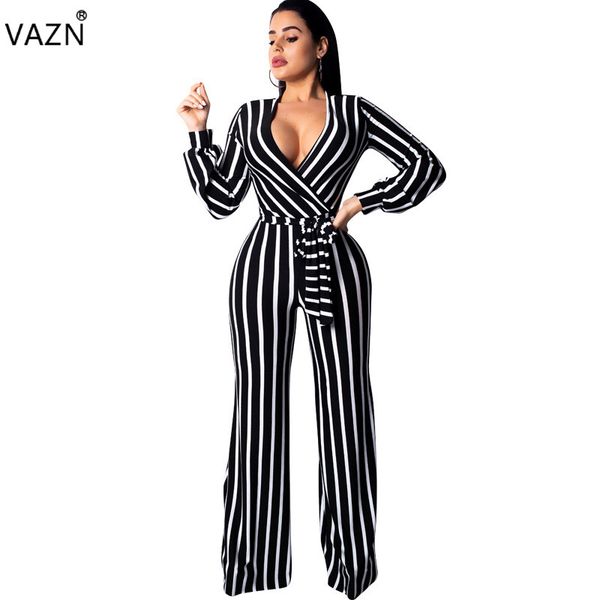 vazn autumn 2019 temperate women jumpauits striped deep v-neck full sleeve lady straight romper smn8331, Black;white
vazn autumn 2019 temperate women jumpauits striped deep v-neck full sleeve lady straight romper smn8331, Black;white