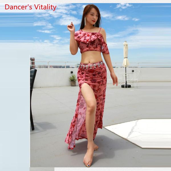 summer new arrival clothing performance belly dance dress women's 2 piece show (short sleeve blouse skirt slit skirt) pink, Black;red
summer new arrival clothing performance belly dance dress women's 2 piece show (short sleeve blouse skirt slit skirt) pink, Black;red