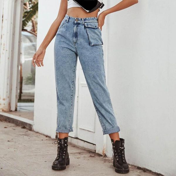 women jeans pants 2020 high waist vintage denim pocket design straight jeans loose denim pants casual ladies trousers, Blue
women jeans pants 2020 high waist vintage denim pocket design straight jeans loose denim pants casual ladies trousers, Blue