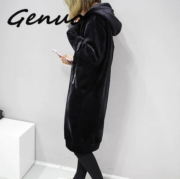 genuo new 2019 autumn open velvet women hooded basic coats jacket casual lady winter long fashion black winter jacket women, Black;brown
genuo new 2019 autumn open velvet women hooded basic coats jacket casual lady winter long fashion black winter jacket women, Black;brown
