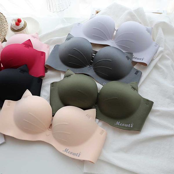 new 7 color women seamless underwear kitten ear simple bra set summer deep v hollow push up bras wireless comfort lingerie, Red;black
new 7 color women seamless underwear kitten ear simple bra set summer deep v hollow push up bras wireless comfort lingerie, Red;black
