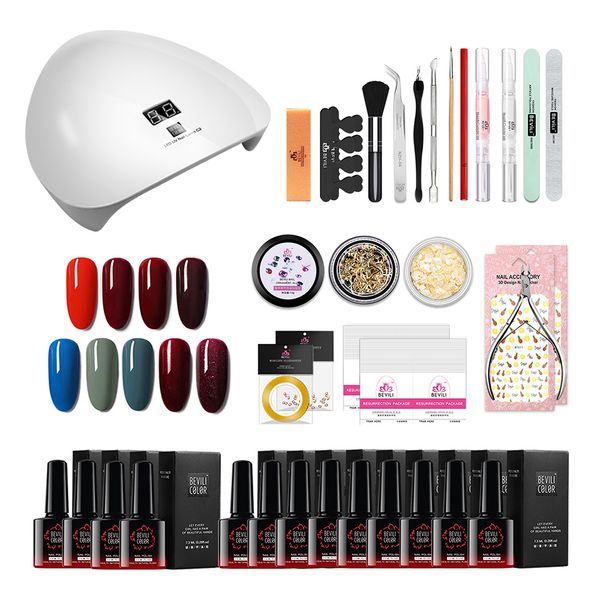2019new professional gel nail polish kit manicure tools nail lamp polish base coat set for art tools
2019new professional gel nail polish kit manicure tools nail lamp polish base coat set for art tools