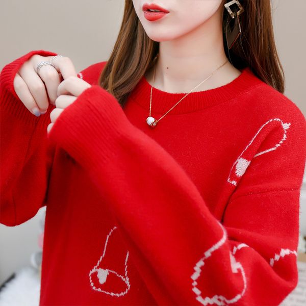 woman sweaters 2019 winter christmas new short knit pullover casual fashion loose bells pattern red thicker warm wild women, White;black
woman sweaters 2019 winter christmas new short knit pullover casual fashion loose bells pattern red thicker warm wild women, White;black
