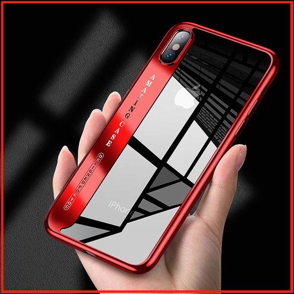 

luxury plating transparent slim shockproof silicone phone case cover for iphone xs max xr 10 x 8 7 6s plus samsung s7 edge s8 s9 note 8 9