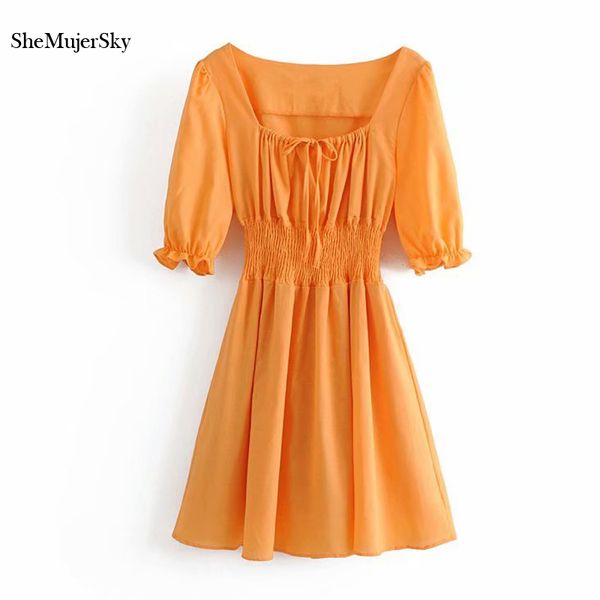 shemujersky summer orange women dresses elegant holiday beach mini elastic waist female dress vestidos verano 2019 playa, Black;gray
shemujersky summer orange women dresses elegant holiday beach mini elastic waist female dress vestidos verano 2019 playa, Black;gray